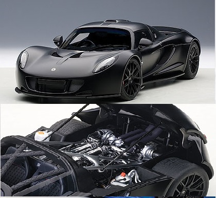 AutoArt 1/18 Hennessey Venom GT Matt Black